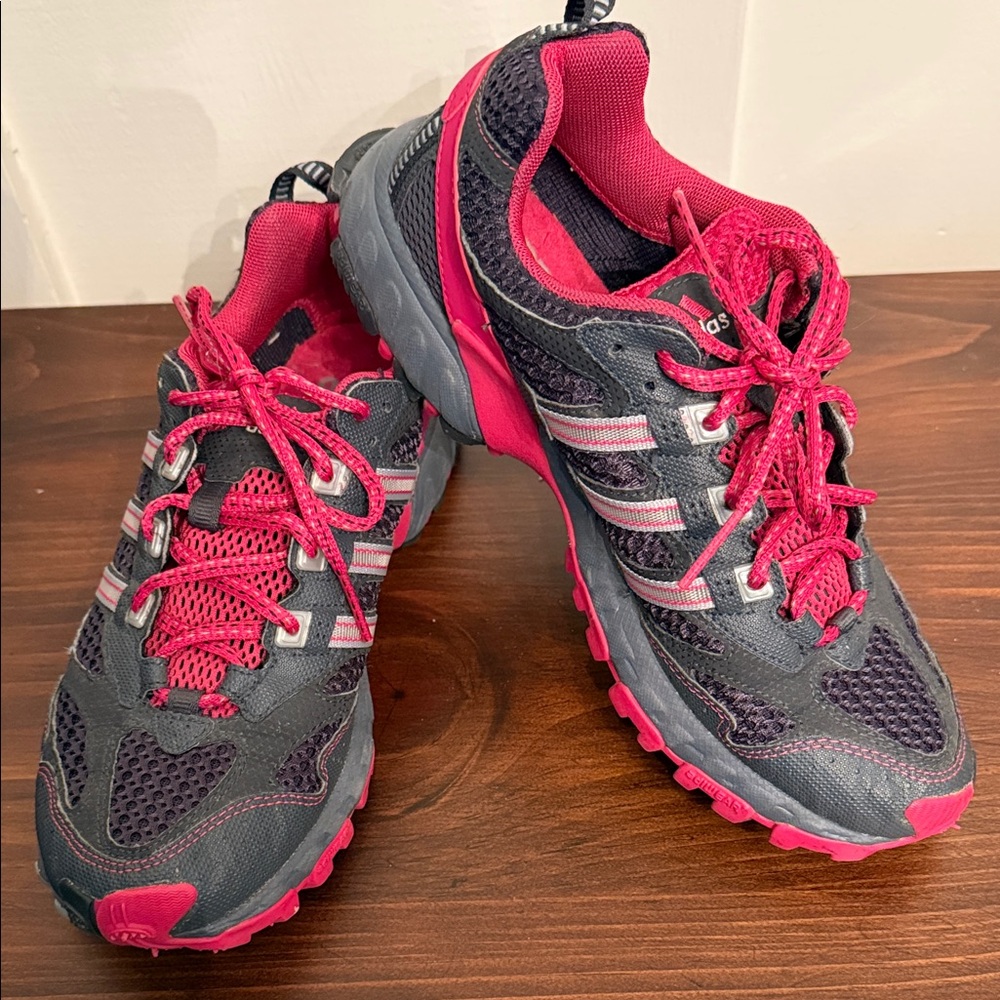 Adidas Trail Running Shoes | Pink Gray Hiking Athletic Sneakers 8 1/2